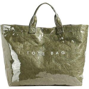 Women's PVC Tote Shoulder Handbags GREEN Fall Fashion Kraft Paper Tote Bag